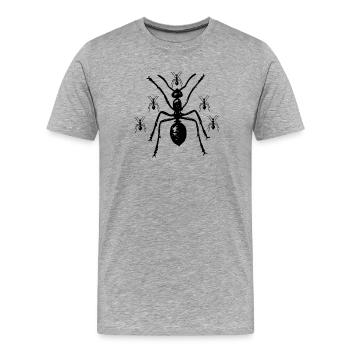 Ameise Insekt Tier Umwelt Natur - Männer Premium Bio T-Shirt - Grau meliert - Vorne - Damien (186cm)