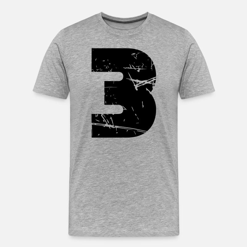 3 - Männer Premium Bio T-Shirt - Grau meliert