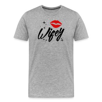 Partner look | Husband wife marriage marriage wedding - Men's Premium Organic T-Shirt - heather grey - Front - Damien (186cm)