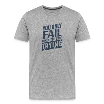 Laufen Marathon Läufer - Männer Premium Bio T-Shirt - Grau meliert - Vorne - Damien (186cm)