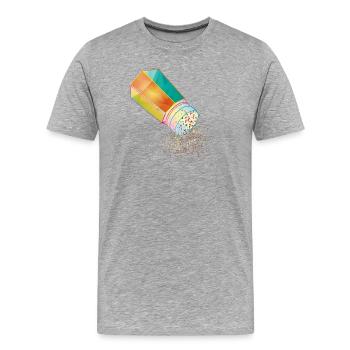 Mélangeur à poivre en verre coloré avec des grains de poivre - T-shirt bio Premium Homme - gris chiné - Devant - Damien (186cm)