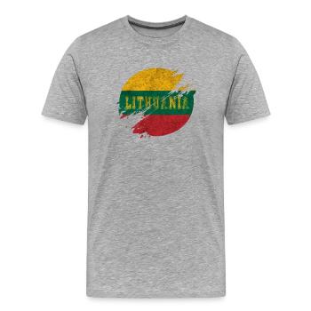 Lithuania County - Men's Premium Organic T-Shirt - heather grey - Front - Damien (186cm)