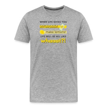 make lemons! - Männer Premium Bio T-Shirt - Grau meliert - Vorne - Damien (186cm)