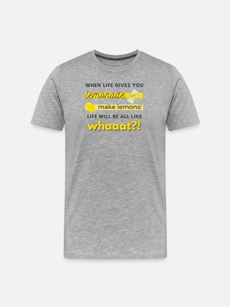 make lemons! - Männer Premium Bio T-Shirt - Grau meliert