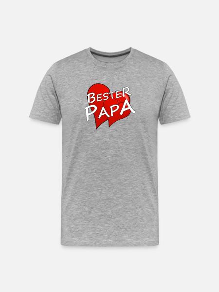 BESTER PAPA - Männer Premium Bio T-Shirt - Grau meliert
