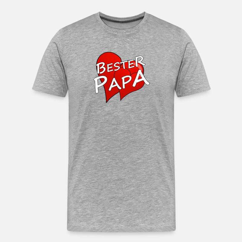 BESTER PAPA - Männer Premium Bio T-Shirt - Grau meliert