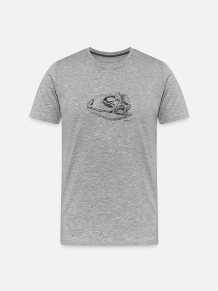 Teiú Lizard Skull - Encre - T-shirt bio Premium Homme - gris chiné