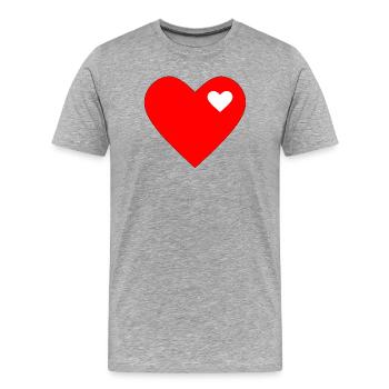 Saint-Valentin, Saint-Valentin, Saint-Valentin - T-shirt bio Premium Homme - gris chiné - Devant - Damien (186cm)