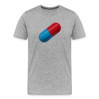 Trendy Pill Design - Men's Premium Organic T-Shirt - heather grey - Front - Damien (186cm)