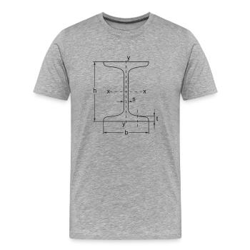 IPN - Men's Premium Organic T-Shirt - heather grey - Front - Damien (186cm)