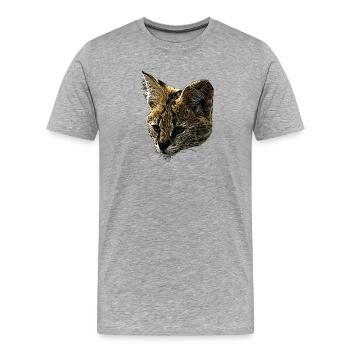 Serval canvas, big cats, wildlife designs - Men's Premium Organic T-Shirt - heather grey - Front - Damien (186cm)