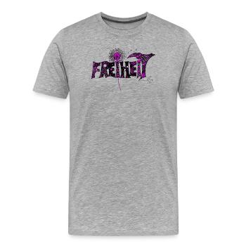 Liberté - T-shirt bio Premium Homme - gris chiné - Devant - Damien (186cm)