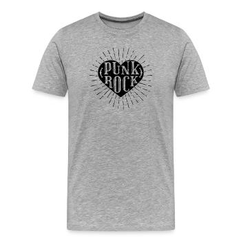 J'aime le punk rock la musique punk hard rock grunge heart - T-shirt bio Premium Homme - gris chiné - Devant - Damien (186cm)