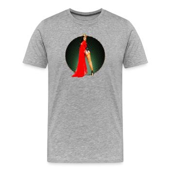 Pinup - Vintage Retro Burlesque Queen Art des années 50 - T-shirt bio Premium Homme - gris chiné - Devant - Damien (186cm)