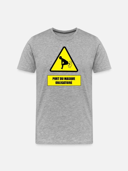 Danger pet - T-shirt bio Premium Homme - gris chiné