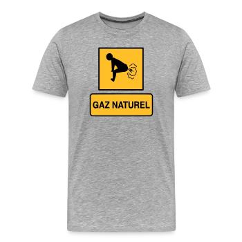 Gaz naturel - T-shirt bio Premium Homme - gris chiné - Devant - Damien (186cm)