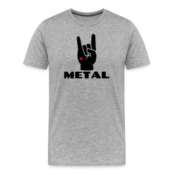Heavy metal hard rock rock music music rock n roll - Men's Premium Organic T-Shirt - heather grey - Front - Damien (186cm)