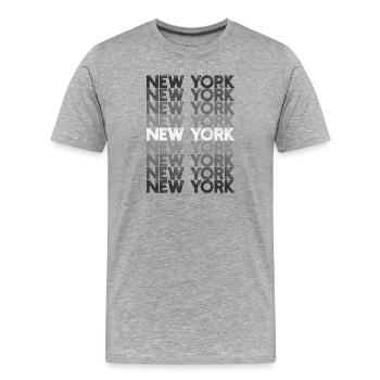 New York - T-shirt bio Premium Homme - gris chiné - Devant - Damien (186cm)