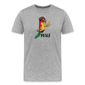 Parrot Jamaica Reggae Reggae Music Love Peace - Men's Premium Organic T-Shirt - heather grey - Front - Damien (186cm)