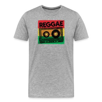 Reggae Music Reggaeton Jamaica Vintage Retro Ragga - Men's Premium Organic T-Shirt - heather grey - Front - Damien (186cm)
