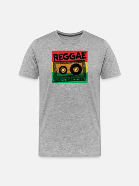 Reggae Music Reggaeton Jamaica Vintage Retro Ragga - Camiseta orgánica premium hombre - gris jaspeado