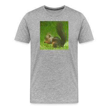 Écureuil animal animal amour amour animal amoureux - T-shirt bio Premium Homme - gris chiné - Devant - Damien (186cm)