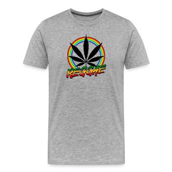 Reggae Rastafari Jamaica Reggaeton Rasta Ragga Jah - Men's Premium Organic T-Shirt - heather grey - Front - Damien (186cm)