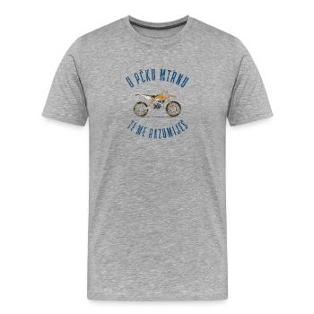 Balkan Cross Motorcycle Vintage Enduro Shirt - Men's Premium Organic T-Shirt - heather grey - Front - Damien (186cm)