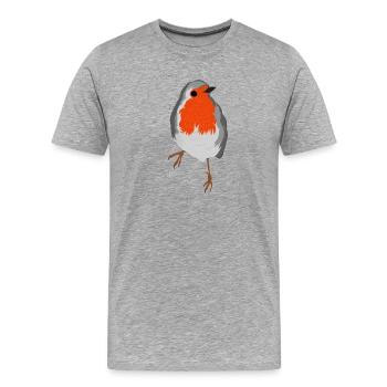 Rouge-gorge - T-shirt bio Premium Homme - gris chiné - Devant - Damien (186cm)