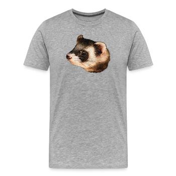 Tête de martre, jolie fille à motifs d’animaux - T-shirt bio Premium Homme - gris chiné - Devant - Damien (186cm)
