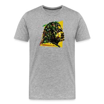 Jamaica Reggae Rasta Rastafarian Music Reggaeton Jah - Men's Premium Organic T-Shirt - heather grey - Front - Damien (186cm)
