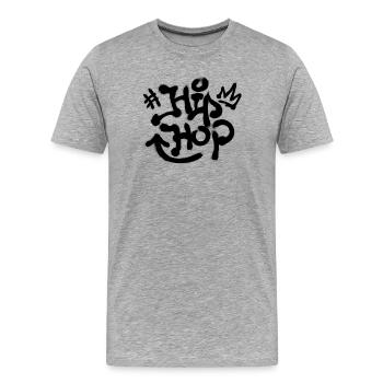 Hip Hop Hiphop Rap Graffiti Beatbox Rappeur Swag - T-shirt bio Premium Homme - gris chiné - Devant - Damien (186cm)