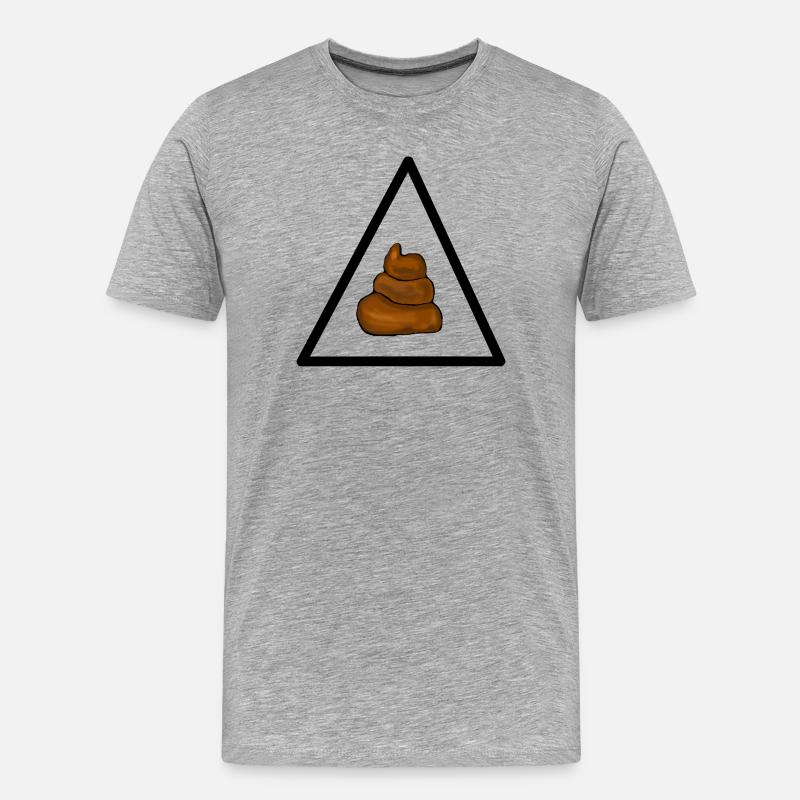 Warnung Scheisse Achtung Kacke - Männer Premium Bio T-Shirt - Grau meliert