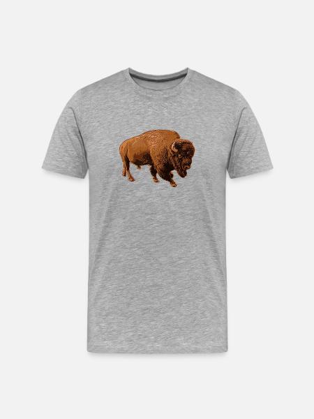 bison - T-shirt bio Premium Homme - gris chiné
