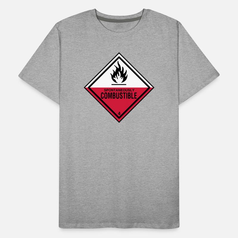 flame danger flammable humor irony fire brigade Men's Premium Organic T-Shirt