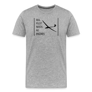 Planeur - T-shirt bio Premium Homme - gris chiné - Devant - Damien (186cm)