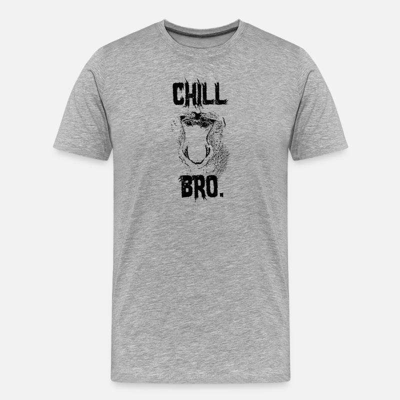 Chill Bro Nasenaffe Geschenk - Männer Premium Bio T-Shirt - Grau meliert