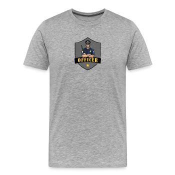Police Officer Shield Logo - Men's Premium Organic T-Shirt - heather grey - Front - Damien (186cm)