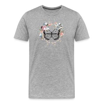 papillon - T-shirt bio Premium Homme - gris chiné - Devant - Damien (186cm)