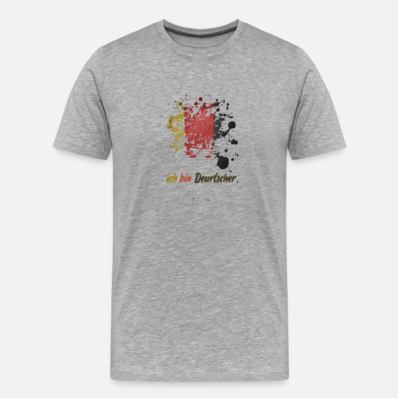 ich bin deutscher - Männer Premium Bio T-Shirt - Grau meliert