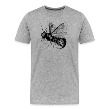 Beelzebub | Devil | Demon | Teufel | Satan - Männer Premium Bio T-Shirt - Grau meliert - Vorne - Damien (186cm)
