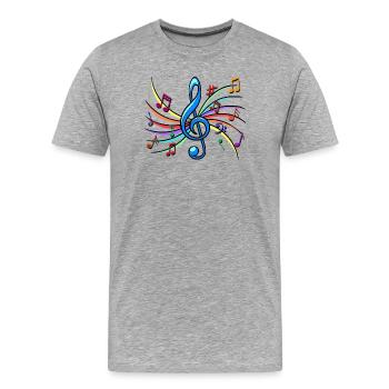 Music Beatbox Clef Hip Hop Tape Deejay - Men's Premium Organic T-Shirt - heather grey - Front - Damien (186cm)