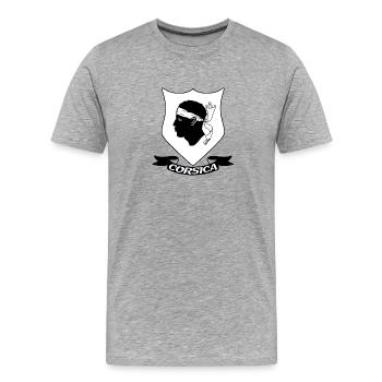 Korsika - Männer Premium Bio T-Shirt - Grau meliert - Vorne - Damien (186cm)