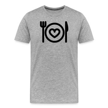 Exotic Flora Illustration in Pastel Shades - Men's Premium Organic T-Shirt - heather grey - Front - Damien (186cm)