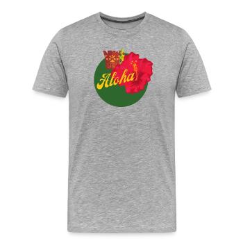 Aloha - T-shirt bio Premium Homme - gris chiné - Devant - Damien (186cm)