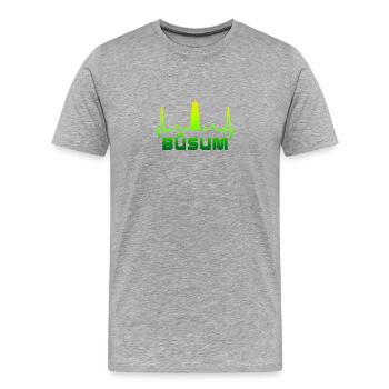 Büsum Leuchtturm Design / Geschenkidee - Männer Premium Bio T-Shirt - Grau meliert - Vorne - Damien (186cm)