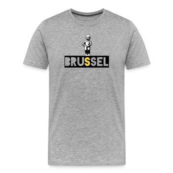 Bruxelles Manneken Pis - T-shirt bio Premium Homme - gris chiné - Devant - Damien (186cm)