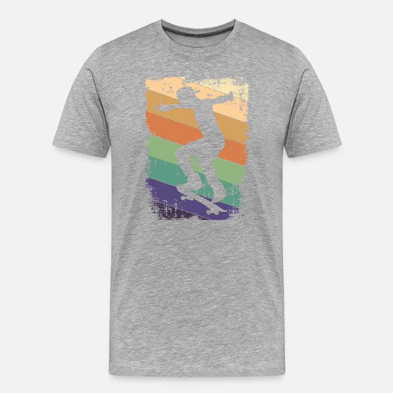 Skater Skateboard - Männer Premium Bio T-Shirt - Grau meliert