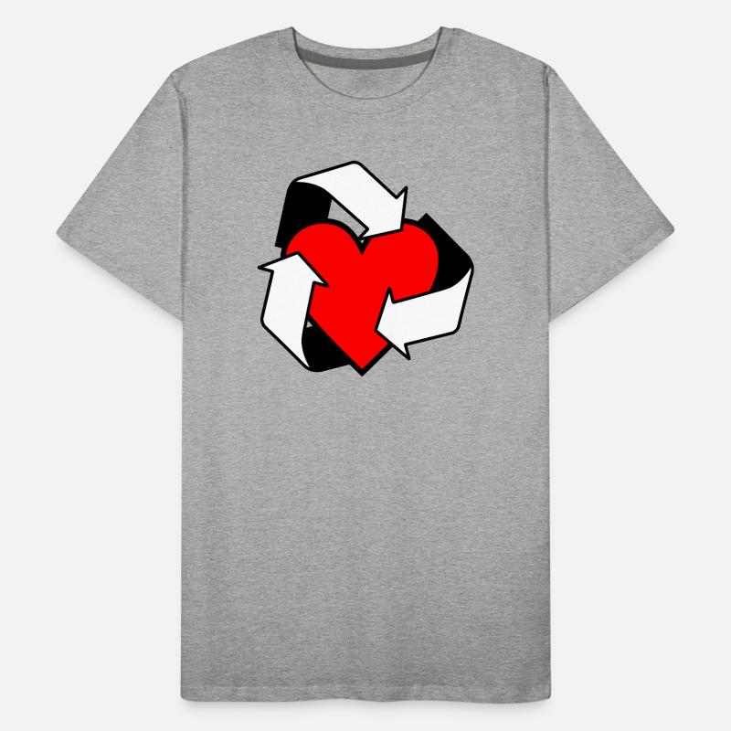 Réutiliser l’amour avec des flèches blanches de cœur T-shirt bio Premium Homme
