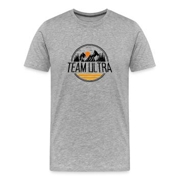 Team Ultra 100M Traillauf Ultramarathon Ultra Run - Männer Premium Bio T-Shirt - Grau meliert - Vorne - Damien (186cm)